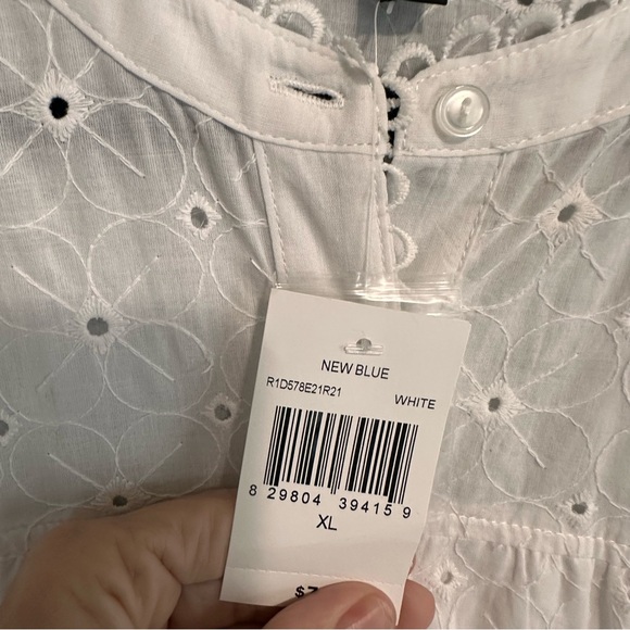 Rabbit Rabbit Rabbit White Eyelet Tiered Button Front Dress XL New - Picture 4 of 6